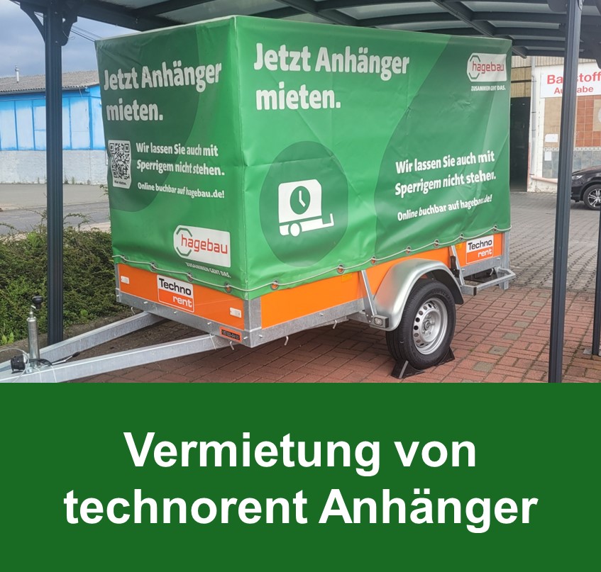 Vermietung von technorent Anhängern