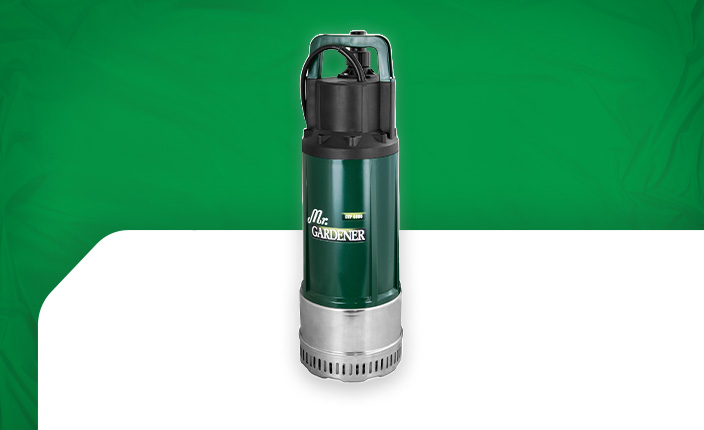 Eine Abbildung von einer Wasserpumpe von der Marke Mr.Gardener