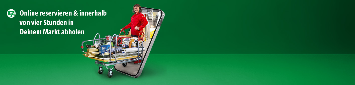 Online reservieren und innerhalb von vier Stunden in Deinem Markt abholen.