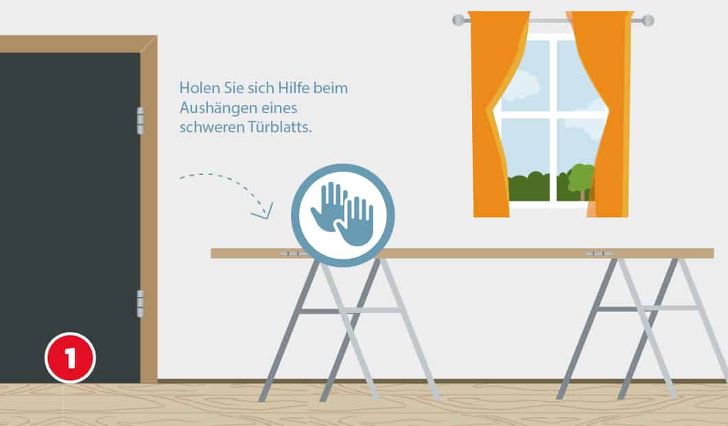 Schritt 1: Türblatt ausheben