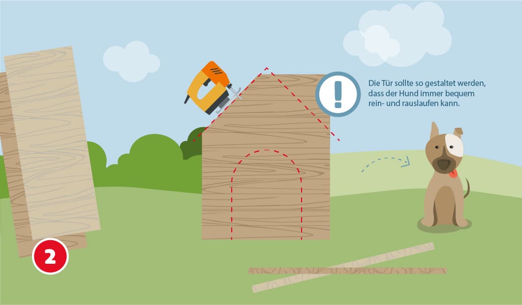 Hundehütte selber bauen Schritt 2