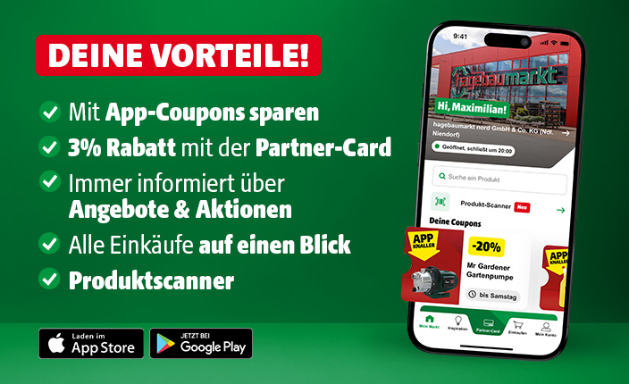 Die hagebau App integriert auf einem Smartphone