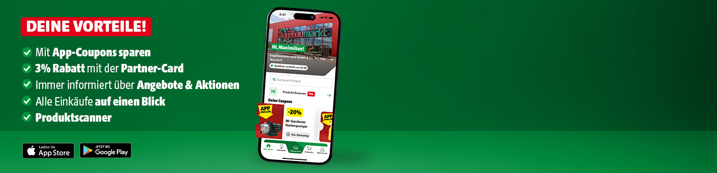 Die hagebau App integriert auf einem Smartphone