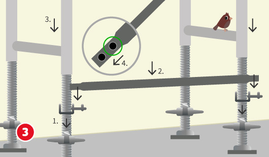 Gerüst aufbauen Schritt 3