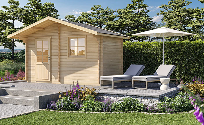 Saunahaus im gemütlichen Garten