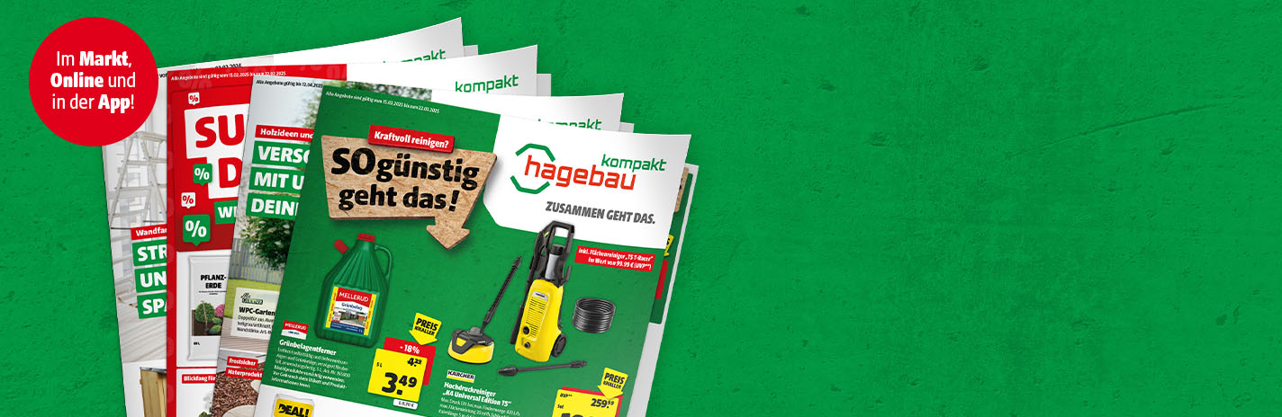Mehrere Baumarktprospekte übereinander gelappt