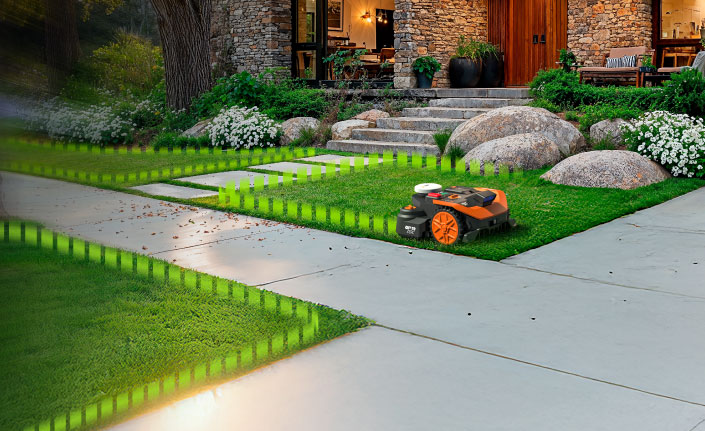 Worx Vision Cloud kartiert die Mähfläche