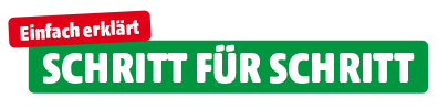 Schritt für Schritt Schriftzug für Anleitungen