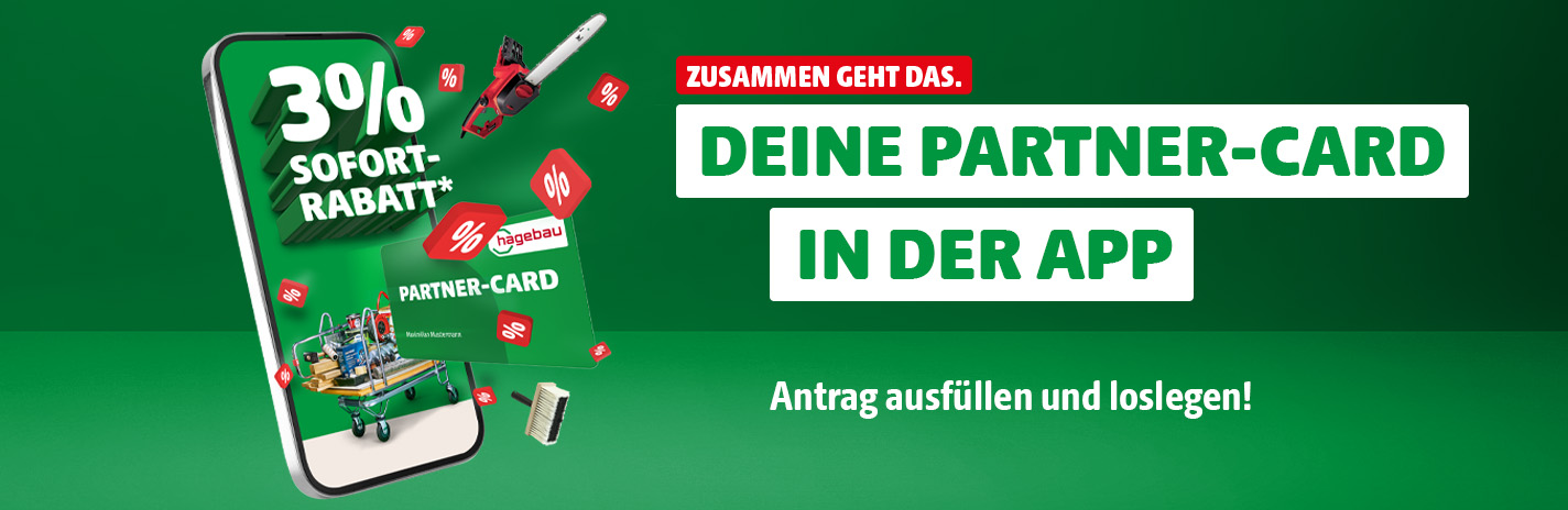 Spare jetzt mit unserer Partner-Card bei Deinem Einkauf