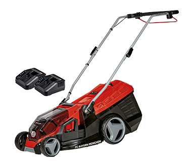 Einhell Rasenmäher mit zwei Akkus