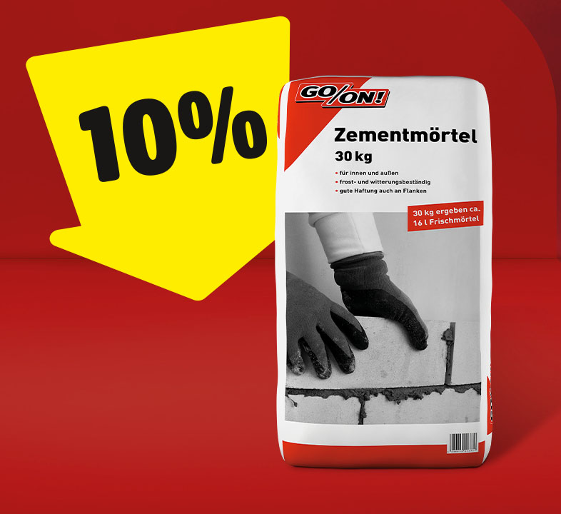 Spare 10% mit unserem App Coupon auf GO/ON Zementmörtel
