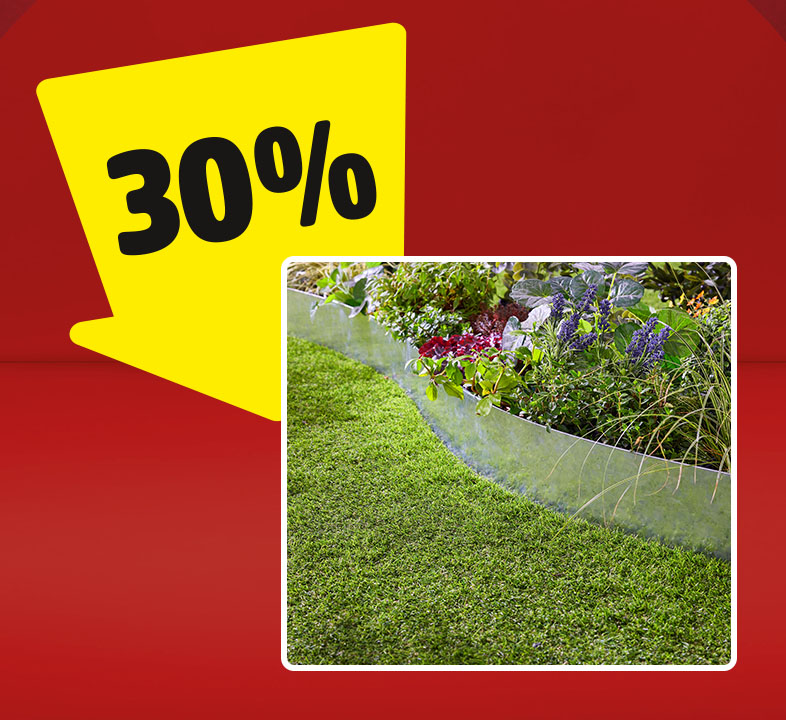 Beim Kauf einer Rasenkante mit unseren App-Coupons sparen