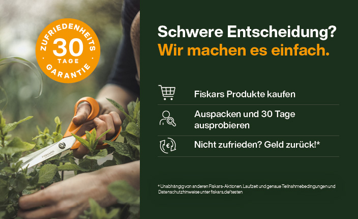 Fiskars Abbildung zur Zufriedenheitsgarantie