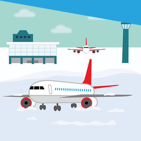 Winter am Frankfurter Flughafen