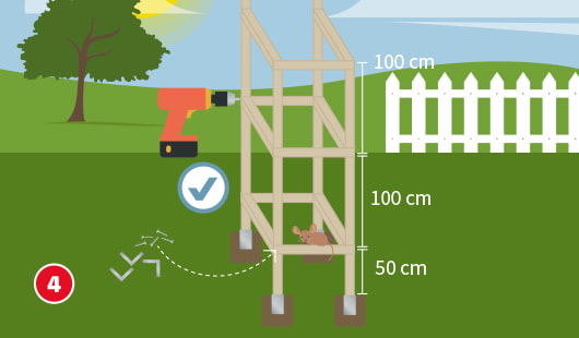 Spielturm bauen Schritt 4