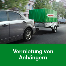 Auto mit Anhänger visualisiert Vermietung von Anhängern